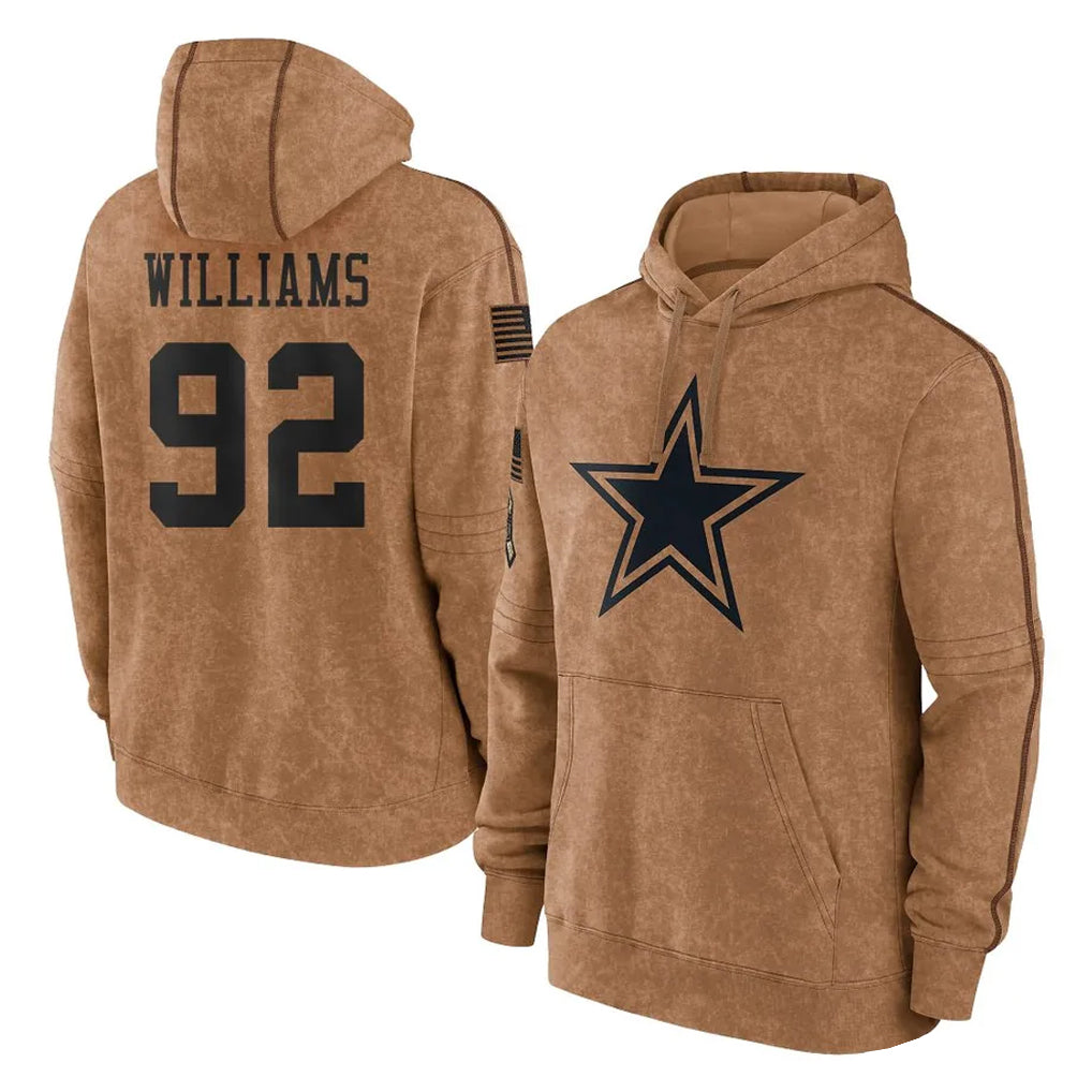 Johmsee D.Cowboys #92 Quinnen Williams Player Brown Salute to Service Hoodies Limited Game Stitched Jerseys
