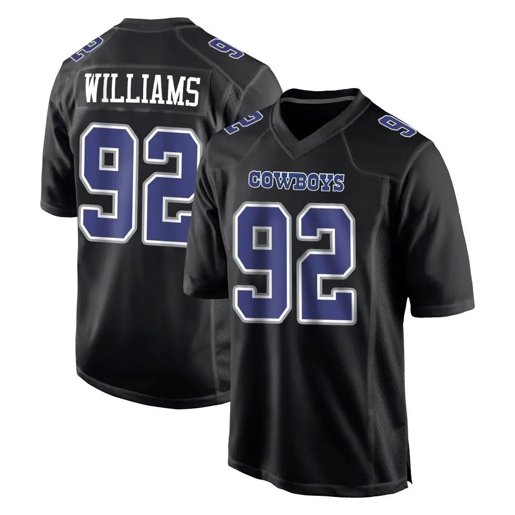 Johmsee D.Cowboys #92 Quinnen Williams Player Carbon Black Fashion Home Game Stitched Jerseys