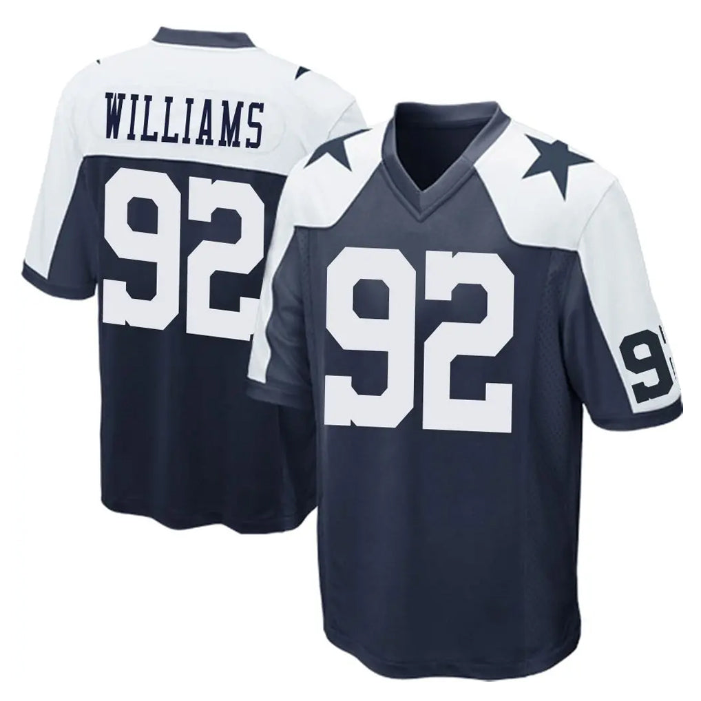Johmsee D.Cowboys #92 Quinnen Williams Player Navy-White Alternate Home Game Stitched Jerseys