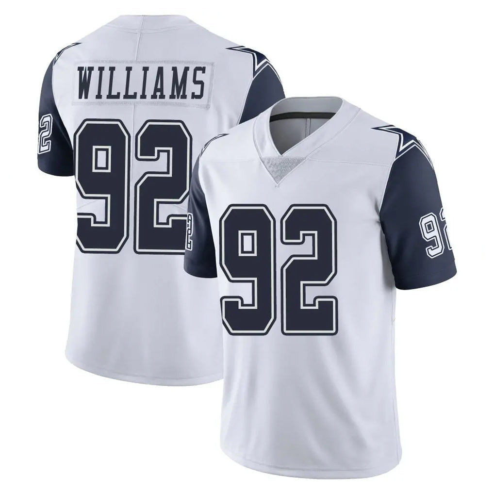 Johmsee D.Cowboys #92 Quinnen Williams Player White-Navy Limited Color Rush Vapor Untouchable Home Game Stitched Jerseys