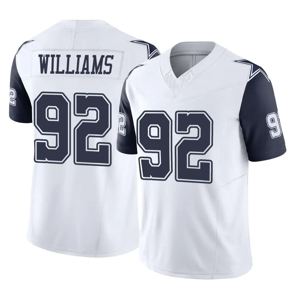 Johmsee D.Cowboys #92 Quinnen Williams Player White-Navy Limited Vapor F.U.S.E. Home Game Stitched Jerseys