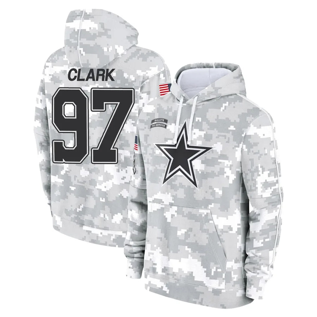Johmsee D.Cowboys #97 Kenny Clark Player Arctic Camo Salute to Service Hoodies Limited Game Stitched Jerseys