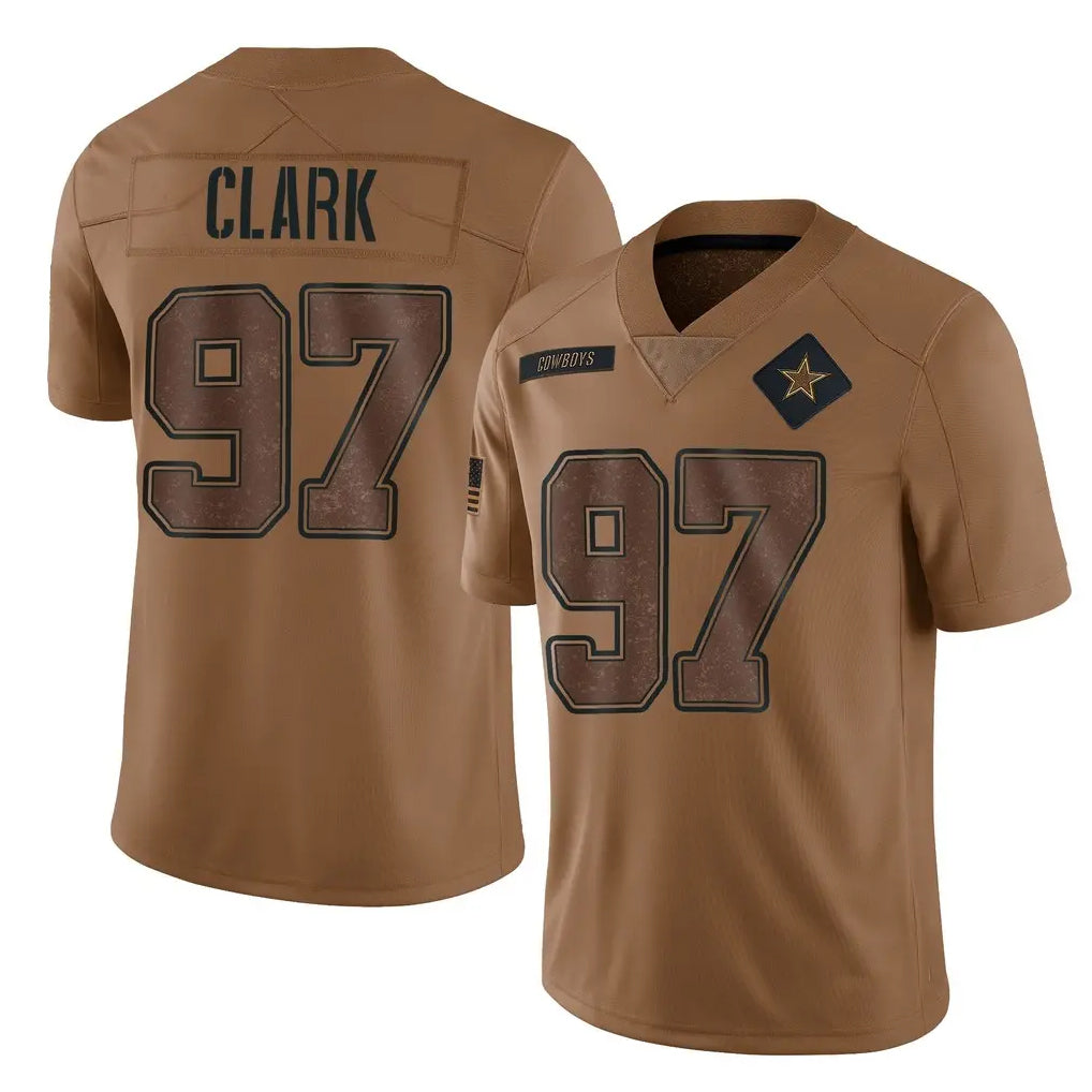 Johmsee D.Cowboys #97 Kenny Clark Player Brown Salute to Service Limited Home Game Stitched Jerseys