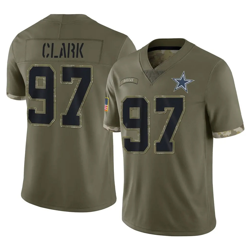 Johmsee D.Cowboys #97 Kenny Clark Player Olive Salute to Service Limited Game Stitched Jerseys