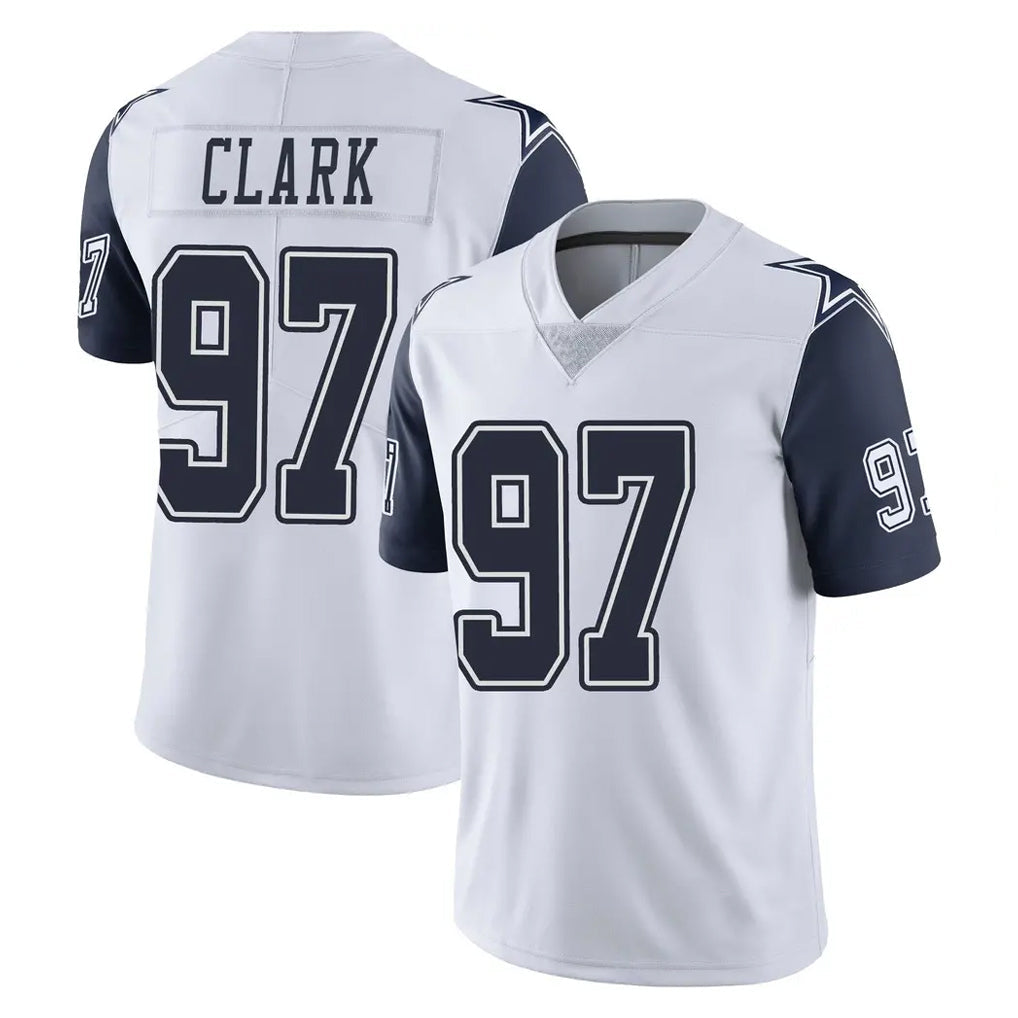 Johmsee D.Cowboys #97 Kenny Clark Player White-Navy Limited Color Rush Vapor Untouchable Home Game Stitched Jerseys