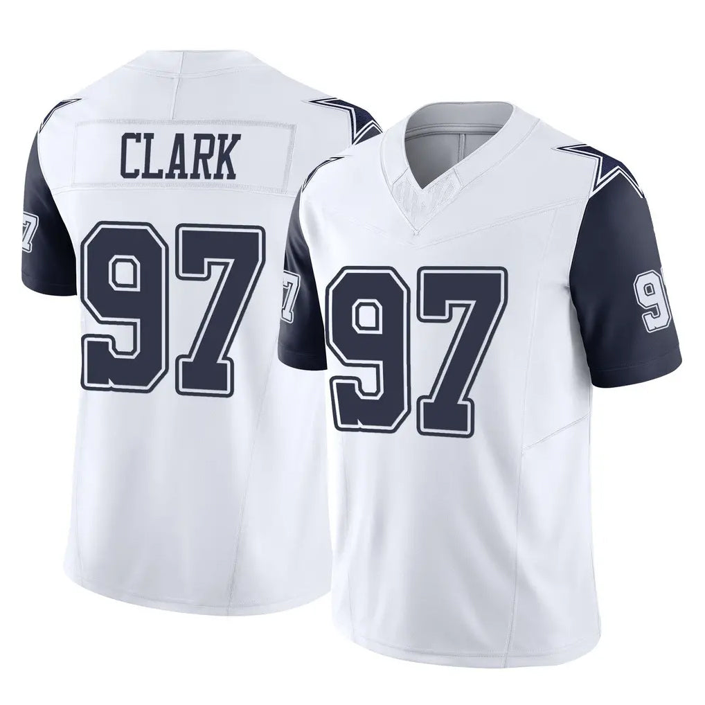 Johmsee D.Cowboys #97 Kenny Clark Player White-Navy Limited Vapor F.U.S.E. Home Game Stitched Jerseys