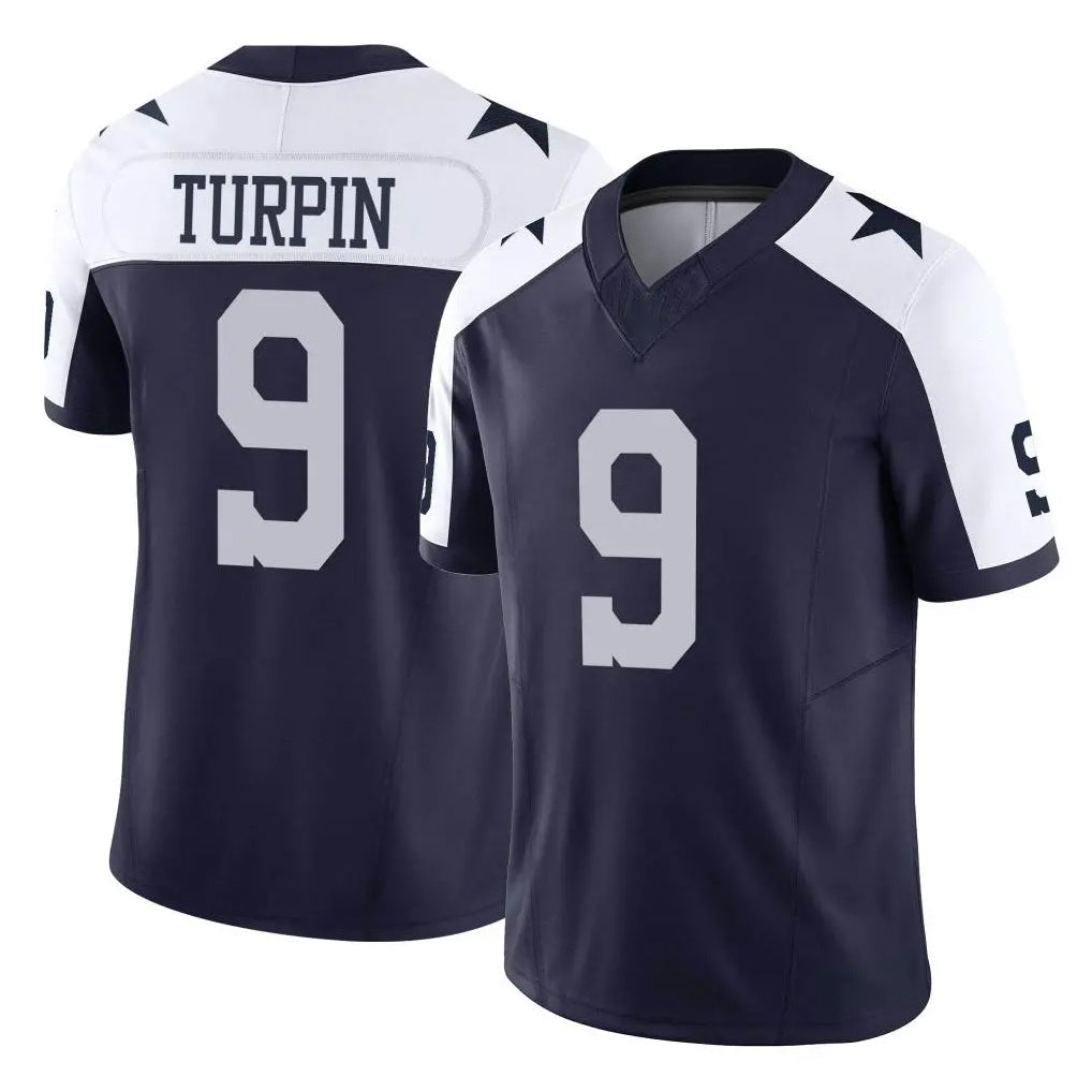 Johmsee D.Cowboys #9 KaVontae Turpin Player Navy-White Limited Alternate Vapor F.U.S.E. Home Game Stitched Jerseys