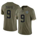 Johmsee D.Cowboys #9 KaVontae Turpin Player Olive Salute to Service Limited Game Stitched Jerseys