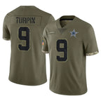 Johmsee D.Cowboys #9 KaVontae Turpin Player Olive Salute to Service Limited Game Stitched Jerseys