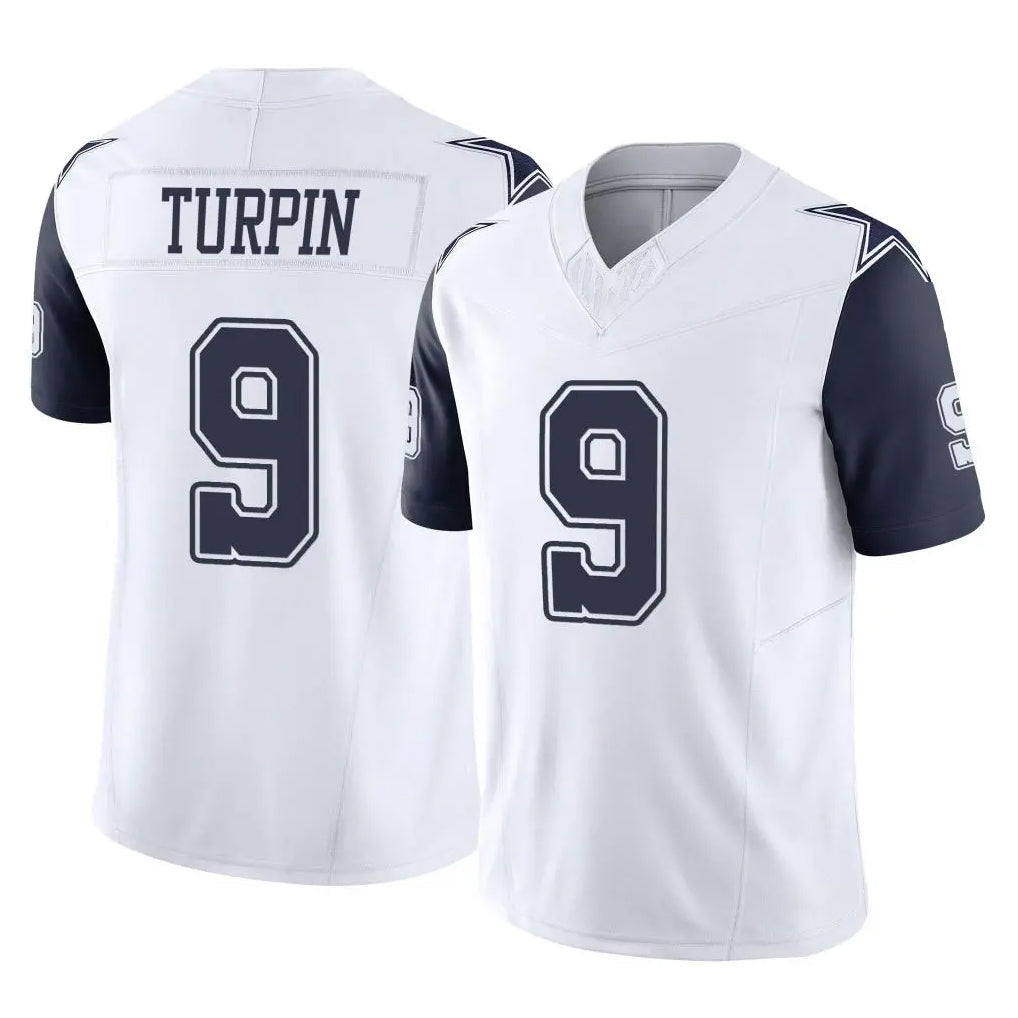 Johmsee D.Cowboys #9 KaVontae Turpin Player White-Navy Limited Vapor F.U.S.E. Home Game Stitched Jerseys