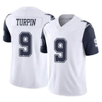 Johmsee D.Cowboys #9 KaVontae Turpin Player White-Navy Limited Vapor F.U.S.E. Home Game Stitched Jerseys