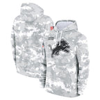 Johmsee D.Lions Arctic Camo Salute to Service Hoodies Limited Game Blank Player Stitched Jerseys