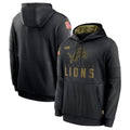 Johmsee D.Lions Black Salute to Service Hoodies Limited Game Blank Player Stitched Jerseys