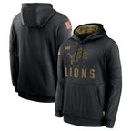 Johmsee D.Lions Black Salute to Service Hoodies Limited Game Blank Player Stitched Jerseys