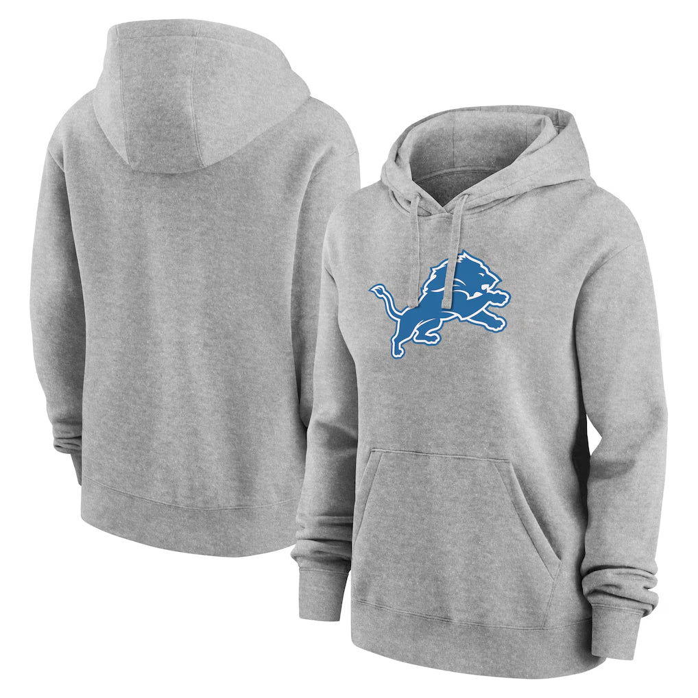 Johmsee D.Lions Gray Pullover Hoodies Limited Blank Player Stitched Jerseys