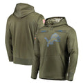 Johmsee D.Lions Olive Salute to Service Pullover Hoodies Home Game Blank Player Stitched Jerseys
