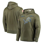 Johmsee D.Lions Olive Salute to Service Pullover Hoodies Home Game Blank Player Stitched Jerseys