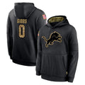 Johmsee D.Lions #0 Jahmyr Gibbs Player Black Salute to Service Hoodies Limited Game Stitched Jerseys