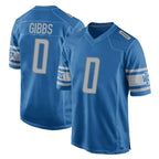 Johmsee D.Lions #0 Jahmyr Gibbs Player Blue Home Game Stitched Jerseys