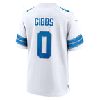 Johmsee D.Lions #0 Jahmyr Gibbs Player White Home Game Stitched Jerseys