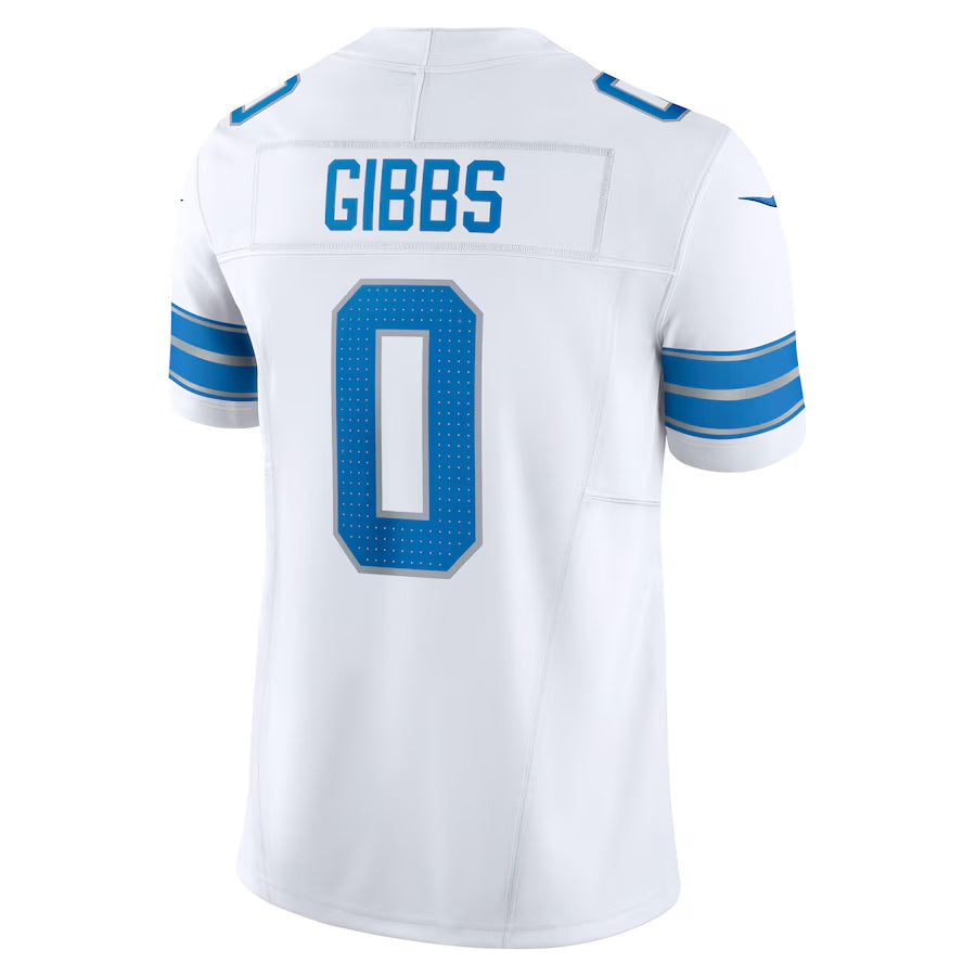 Johmsee D.Lions #0 Jahmyr Gibbs Player White Vapor F.U.S.E. Limited Game Stitched Jerseys