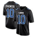 Johmsee D.Lions #10 Isiah Pacheco Player Black Fashion Home Game Stitched Jerseys