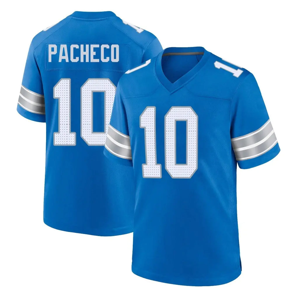 Johmsee D.Lions #10 Isiah Pacheco Player Blue Alternate Home Game Stitched Jerseys