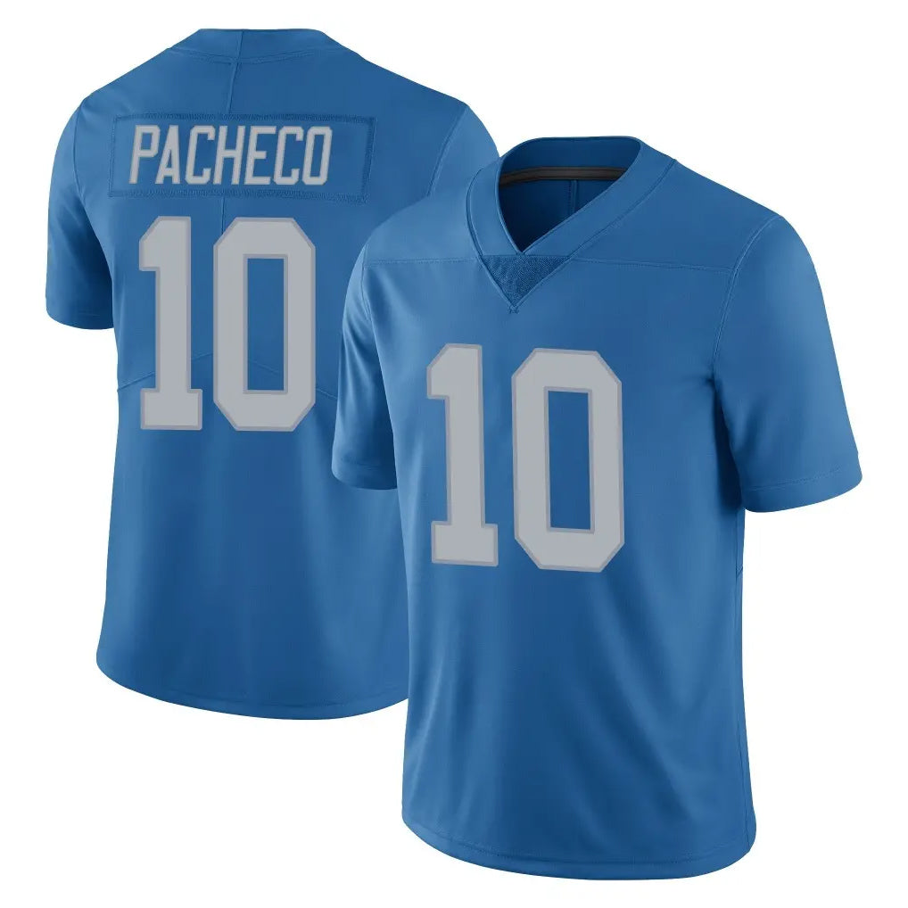 Johmsee D.Lions #10 Isiah Pacheco Player Blue Limited Throwback Vapor Untouchable Stitched Jerseys