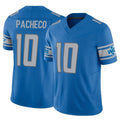 Johmsee D.Lions #10 Isiah Pacheco Player Blue Vapor F.U.S.E. Limited Home Game Stitched Jerseys