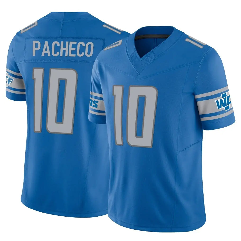 Johmsee D.Lions #10 Isiah Pacheco Player Blue Vapor F.U.S.E. Limited Home Game Stitched Jerseys