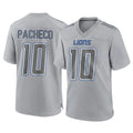 Johmsee D.Lions #10 Isiah Pacheco Player Gray Atmosphere Fashion Home Game Stitched Jerseys