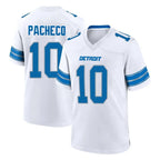 Johmsee D.Lions #10 Isiah Pacheco Player White Alternate Home Game Stitched Jerseys