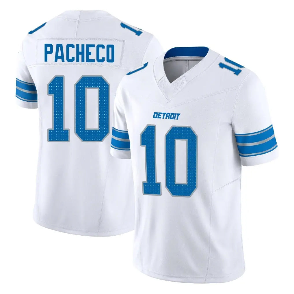 Johmsee D.Lions #10 Isiah Pacheco Player White Limited Vapor F.U.S.E. Alternate Home Game Stitched Jerseys