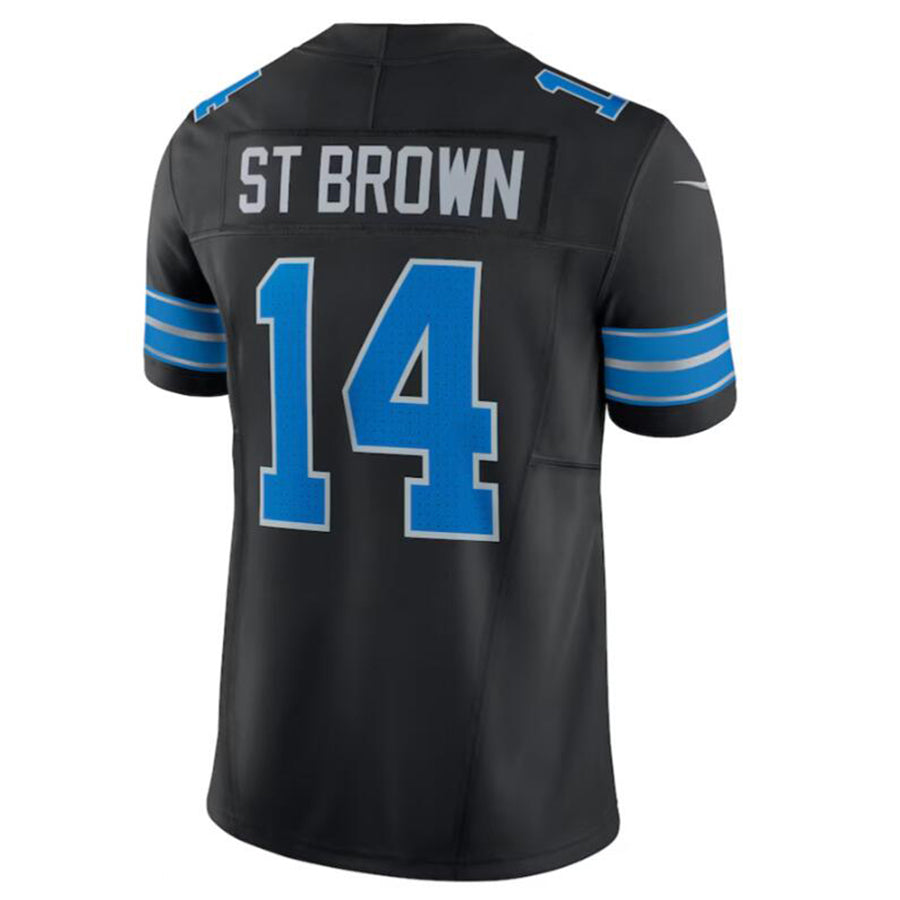 Johmsee D.Lions #14 Amon-Ra St. Brown Black 2nd Alternate Vapor F.U.S.E. Limited Stitched Jersey Stitched Jersey