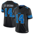Johmsee D.Lions #14 Amon-Ra St. Brown Black 2nd Alternate Vapor F.U.S.E. Limited Jersey Stitched Stitched Jerseys