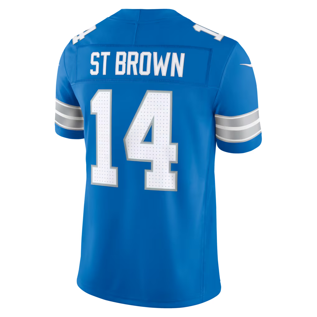 Johmsee D.Lions #14 Amon-Ra St. Brown Blue Team Vapor F.U.S.E. Stitched Limited Jerseys