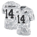 Johmsee D.Lions #14 Amon-Ra St. Brown Player Arctic Camo Salute To Service Limited Stitched Jerseys