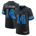 Johmsee D.Lions #14 Amon-Ra St. Brown Player Black 2nd Alternate Game Stitched Jerseys