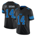 Johmsee D.Lions #14 Amon-Ra St. Brown Player Black Alternate Vapor F.U.S.E. Limited Home Game Stitched Jerseys