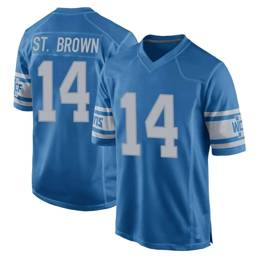 Johmsee D.Lions #14 Amon-Ra St. Brown Player Blue Vapor Untouchable Throwback Game Stitched Jerseys