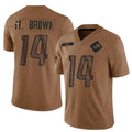 Johmsee D.Lions #14 Amon-Ra St. Brown Player Brown Salute To Service Limited Stitched Jerseys
