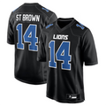 Johmsee D.Lions #14 Amon-Ra St. Brown Player Carbon Black Fashion Stitched Jerseys