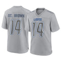 Johmsee D.Lions #14 Amon-Ra St. Brown Player Gray Atmosphere Fashion Home Game Stitched Jerseys
