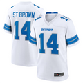 Johmsee D.Lions #14 Amon-Ra St. Brown Player White Game Stitched Jerseys