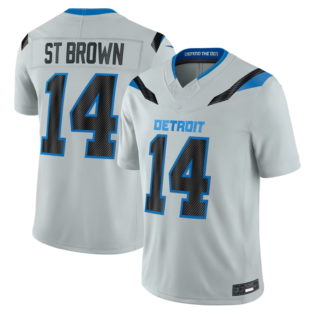 Johmsee D.Lions #14 Amon-Ra St. Brown Silver 2026 Rivalries Collection Limited Stitched Jerseys