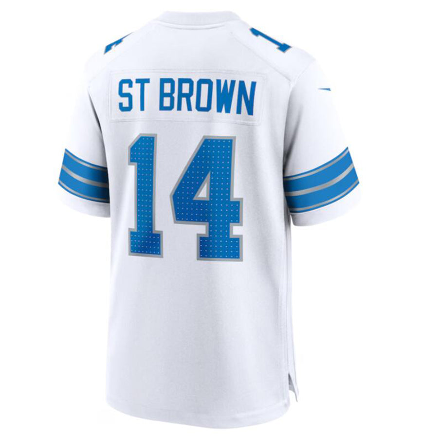 Johmsee D.Lions #14 Amon-Ra St. Brown White Game Jersey American Stitched Jersey