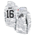 Johmsee D.Lions #16 Jared Goff Player Arctic Camo Salute to Service Hoodies Limited Game Stitched Jerseys
