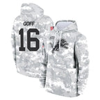 Johmsee D.Lions #16 Jared Goff Player Arctic Camo Salute to Service Hoodies Limited Game Stitched Jerseys