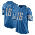 Johmsee D.Lions #16 Jared Goff Player Blue Home Game Stitched Jerseys