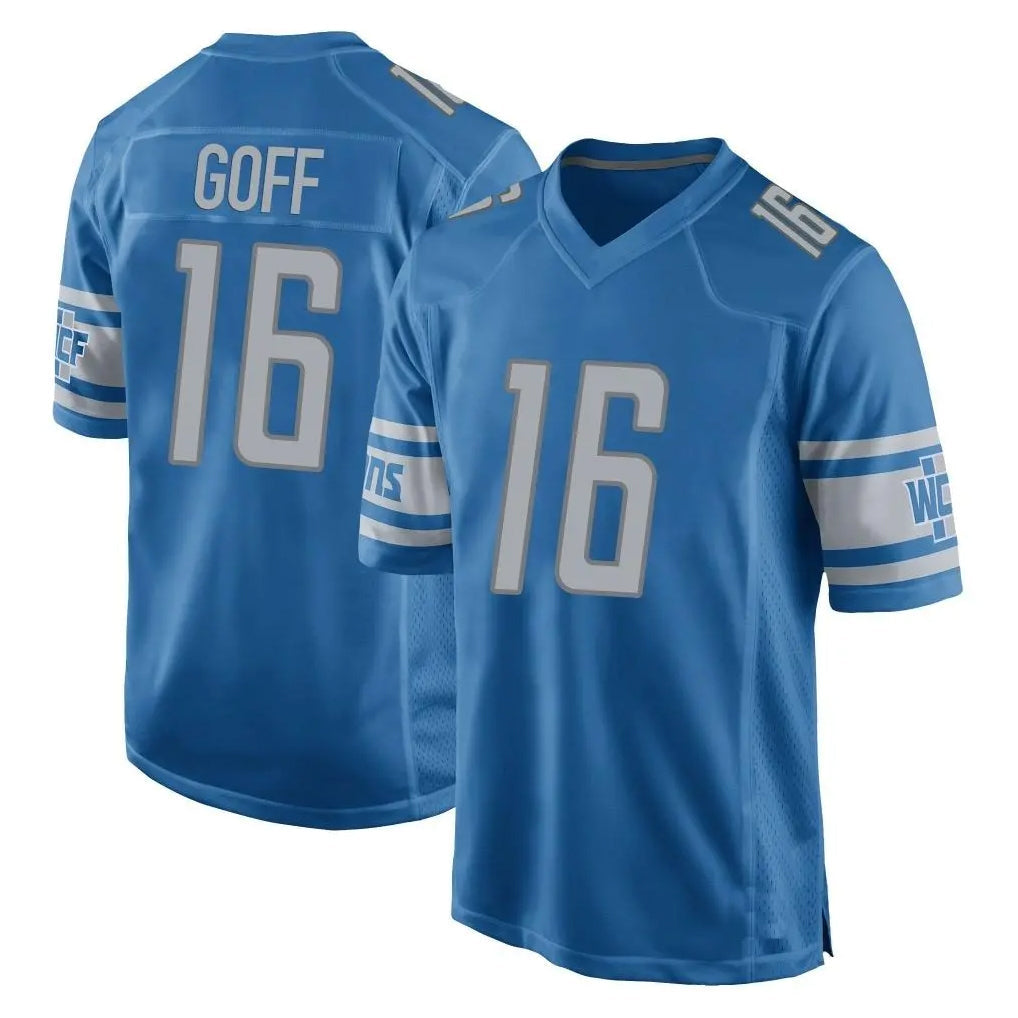 Johmsee D.Lions #16 Jared Goff Player Blue Home Game Stitched Jerseys